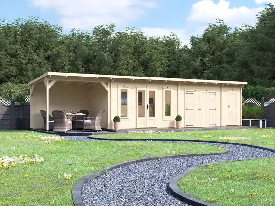 BigEvil Log Cabin with Shed, Workshop and Gazebo