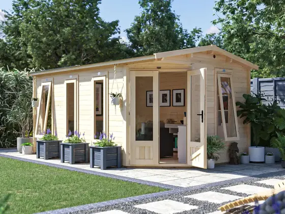 DaftBadger Corner Log Cabin