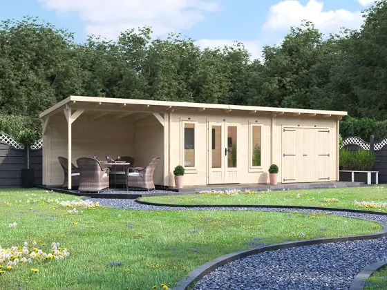 EvilGenius Log Cabin With Gazebo