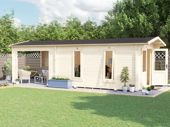Severn Log Cabin with Gazebo Extension