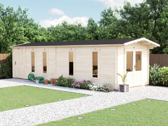 Severn Side Store Log Cabin with Extension